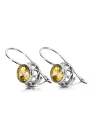 Des boucles d'oreilles Artisanat vintage Péridot jaune Argent sterling 925 vec117s